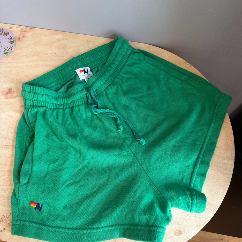 Green Aviator Nation Sweatshorts! Size S - Picture 2 of 5